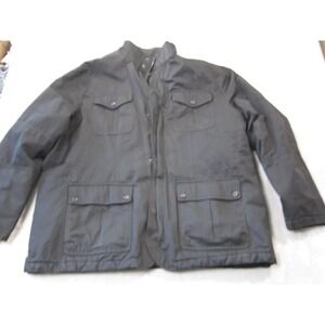 Banana Republic Jacket Mens 2XL Black Military Field Full Zip Pockets Lined